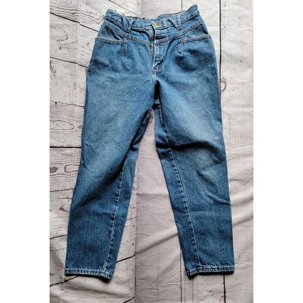 Vintage Chic Western Bareback Jeans 90s Womens 13 Petite Blue Denim High Waist